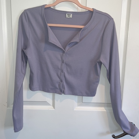 Top Walter Baker NANIELLE - Couleur Lilas/violet, Manches Bishop, Taille M, Neuf Avec étiquettes